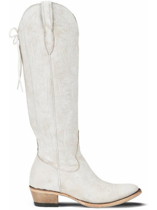 Shoes - Women's White2 Over the Knee Cowboy Boots Adjustable Thigh High Cowgirl Boots